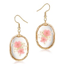  Earrings for Women Handmade Queen Anne&#39;s Lace Pressed Flower Earrings  - £41.39 GBP