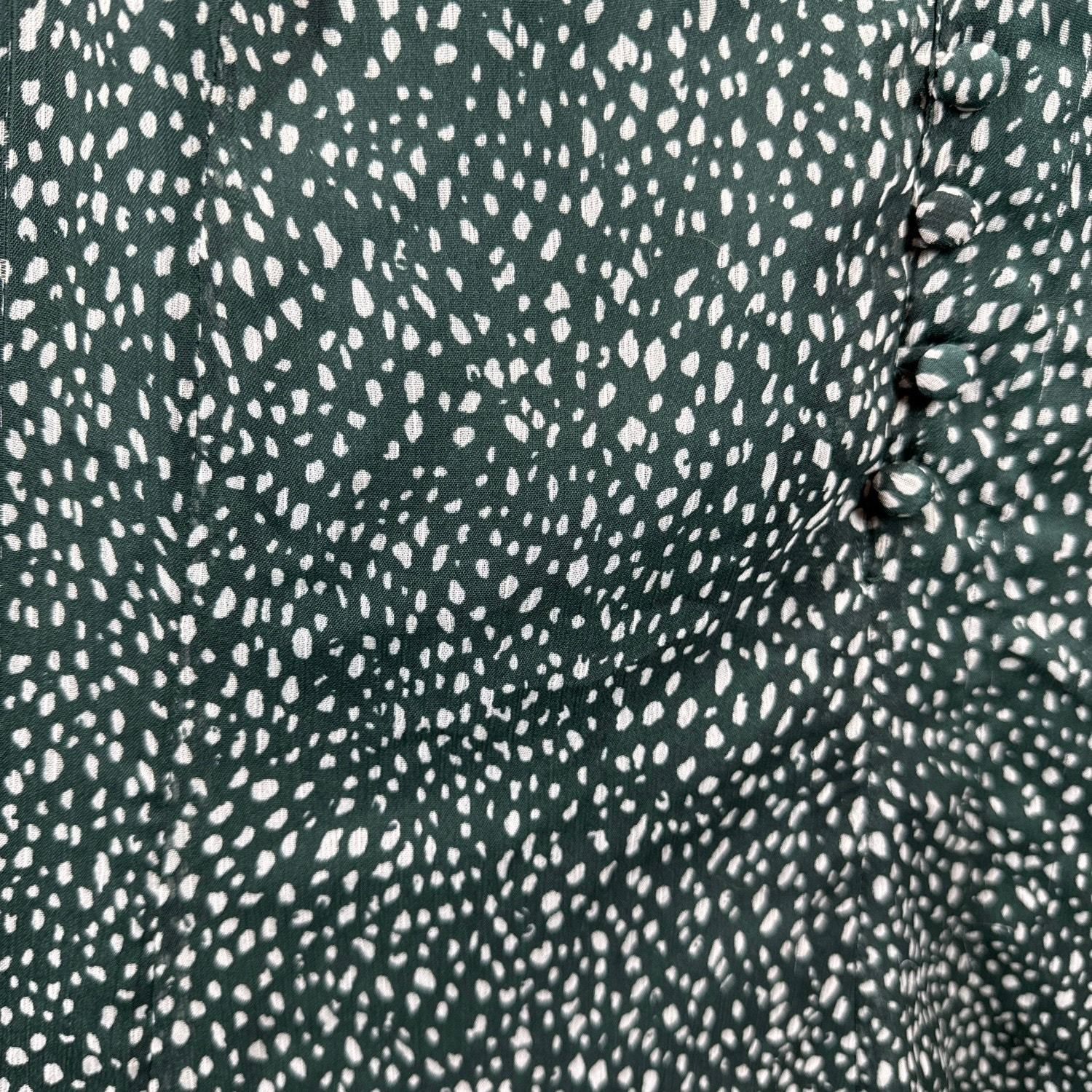Joie Green Polka Dot Mini Dress Balloon Long Sleeve Shift Chiffon Size Large Item image 2