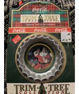 1991 Coca Cola Trim A Tree Collection Ornament bottle cap SANTA - $10.75 CAD