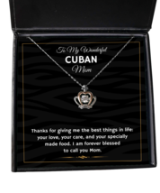 Cuban Mom Necklace Gifts - To My Wonderful Mom - Crown Pendant Jewelry  - £39.80 GBP