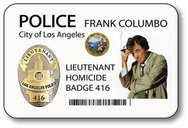 LIEUTENANT FRANK COLUMBO POLICE BADGE PROP HALLOWEEN COSTUME MAGNET FAST... - $16.24