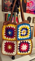 Mixed Up Granny Square Tote, 12 x 12 inches - £11.72 GBP