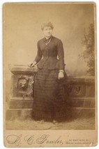 Circa 1880&#39;S Cabinet Card Lovely Older Woman Stunning Dress Fowler Lancaster, PA - £7.41 GBP