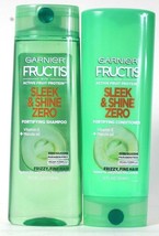 Garnier Fructis 12 Oz Sleek &amp; Shine Zero Fortifying Shampoo &amp; Conditioner Set - £15.16 GBP