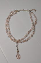 Carolee Pink Glass Bead 2 Layer Necklace  - £28.41 GBP