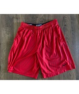 Nike Dri-Fit Red Diagonal Stripe Basketball Athletic Workout Shorts Men's XL