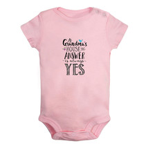At Grandmas House Answer is Always Yes Funny Romper Baby Bodysuit Newborn Outfit - £8.37 GBP