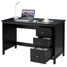 3-Drawer Home Office Study Computer Desk with Spacious Desktop - $281.19