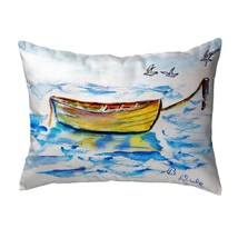 Betsy Drake Yellow Row Boat No Cord Pillow 16x20 - £42.72 GBP