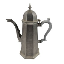 Gorham Tall Tea Coffee Pot Pewter Octette Octagon Hinged Lid Resin Handle - $34.65