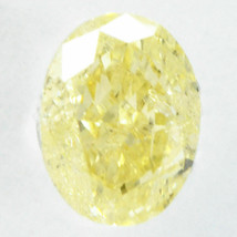 Yellow Diamond Oval Cut Natural Fancy Color Loose 0.39 Carat I1 IGI Certificate - £333.88 GBP