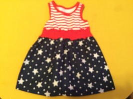 July 4th Healthtex dress Size 12 mo blue American Flag patriotic girls - £10.23 GBP