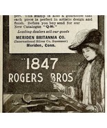 1904 Rogers Brothers 1847 Silver Plate Advertisement Ephemera 4.25 x 2.5&quot; - $27.32 CAD