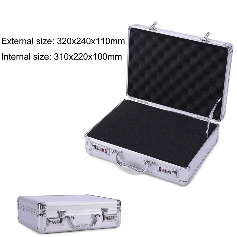 Aluminum Alloy Tool Box Portable With lock pword Box File Storage Box su... - $86.84