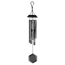 Elegant Iron Sail Wind Chime With Lords Prayer Engraving - £24.64 GBP