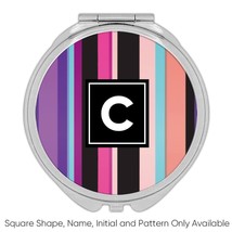 Stripes Modern : Gift Compact Mirror Home Decor Black Pink Purple - £10.27 GBP+