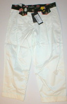 New NWT Designer 2 Womens Dolce &amp; Gabbana White Pants Crop Italy 38 Flowers  - £544.21 GBP