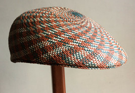 Flat Cap orange/green for Men Woman Panama hat Straw hat Sun hat Ecuador - £78.95 GBP