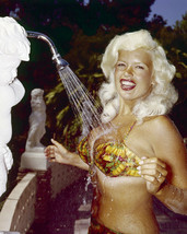 Jayne Mansfield Wet Bikini Showering By Statue PIN-UP 8X10 Photo - £7.62 GBP