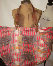 NWT Prana Womens Bag Tote Slouch Leather Red Brown Orange Blu New Organi... - £84.99 GBP
