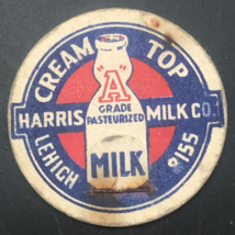 VTG Harris Milk Co Dairy Bottle Cap Cream Top 1 5/8&quot; Maverick Lehigh Hou... - £9.59 GBP