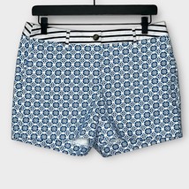 BODEN blue/white geo print chino shorts size 8 preppy nautical summer - £19.02 GBP