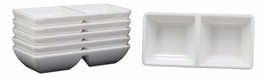 Ebros Contemporary White Melamine Condiments Dipping Sauce With Divider ... - £20.59 GBP