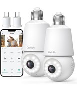 Codnida 2PCS 2K Outdoor/Indoor WiFi Surveillance Bulb Camera, PTZ 360 De... - $443.90