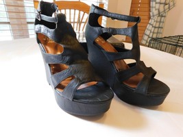 Miss Me? Women&#39;s Ladies Shoes Pumps Wedge High Heels Black Size 9 Skid-1... - £28.39 GBP