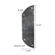 14&quot; X 4&quot; Italian Push Plate Gate Hammered Forged Iron 3/16&quot; Thickness - £39.92 GBP