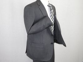 Men's Wool Cashmere Sharkskin Suit Giorgio Cosani Two Button 901 Charcoal Gray image 4