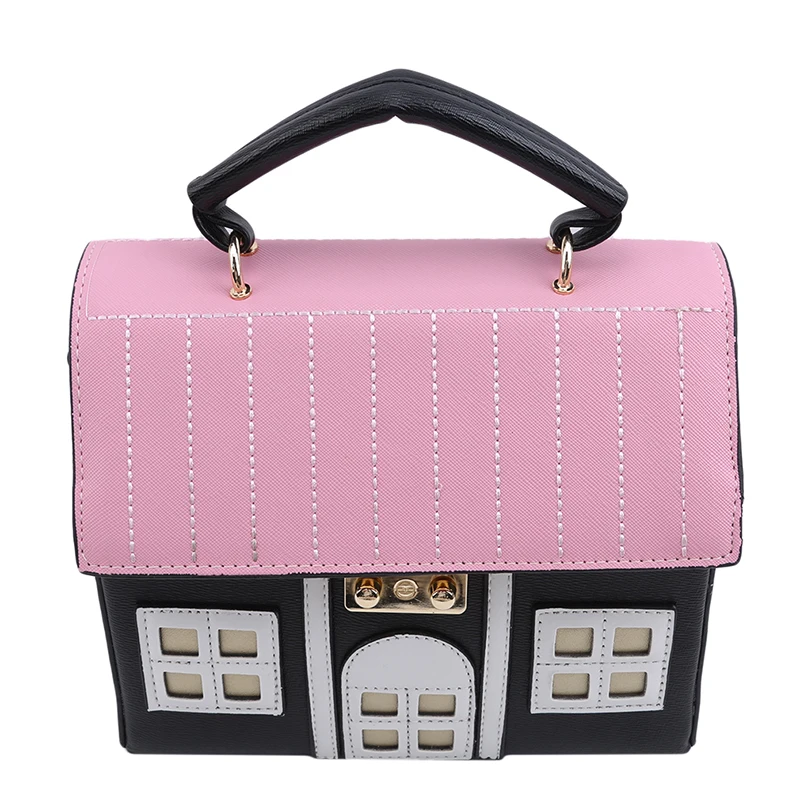 Personality House Shaped Leather Women Handbags Fashion Creative Girl Me... - £37.76 GBP