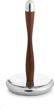 Nambe Curvo Paper Towel Holder with Alloy Metal Weighted Base - Silver Wood - £101.11 GBP