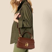 Amazon Essentials Women’s Top Handle Handbag – Tan Faux Crocodile (One S... - $27.72