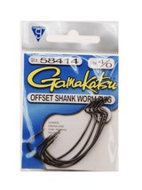 Gamakatsu Offset Shank Worm EWG Fish Hook, Size 4/0, Pack of 5 - £5.16 GBP