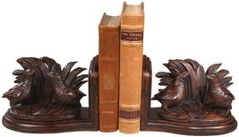 Bookends Bookend TRADITIONAL Lodge 2 Quail Birds Chocolate Brown Resin - £254.99 GBP