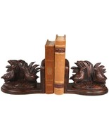 Bookends Bookend TRADITIONAL Lodge 2 Quail Birds Chocolate Brown Resin - £250.33 GBP