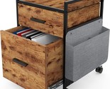 Eureka Ergonomic 2 Drawer Rolling File Cabinet, Wood Filing Cabinet, Pri... - $168.95