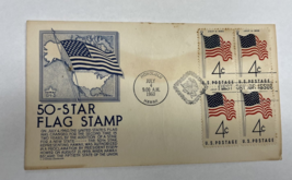 50-Star Flag Stamp Hawaii Statehood  Mail Cover 50th State July 4th 1960 - $14.80