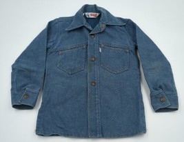 Vintage Levis Denim Jean Jacket Boys Youth Size 7 White Tab 70s 1970s Snap Up - £23.73 GBP
