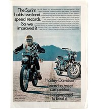 Harley Davidson 68 Sprint Advertisement 1968 Motorcycle Speed Record LGB... - $21.99