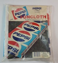 Vintage Pepsi Cola Pop Label Logo Funcloth Plastic Tablecloth 76 x 42 NOS READ - £17.40 GBP