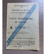 Alte Vintage Dokument Frankreich Arbeitserlaubnis Karte 1948 - $20.55 CAD