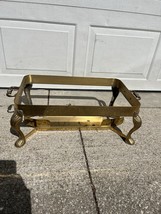 Vintage brass chafing dish Footed food warmer Frame - $276.93 CAD