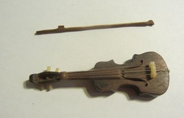 Dollhouse Miniature Wood Violin hand crafted - vintage - £37.37 GBP