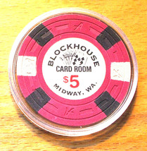 (1) $5. Block House Casino Chip - Midway, Washington - Hard To Find - Ca... - £7.00 GBP