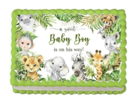 Jungle Edible Image Baby Shower Cake Topper, by ToriBellas Designs - $263.68 MXN