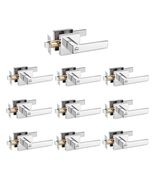 DECORITEN 10 Pack Polished Chrome Privacy Door Levers with Square Rosette - $146.53