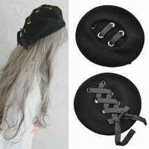 Harajuku Ring Ribbon Lacing Bow Wool Hat Cap With Straps Bowknot Bow Gir... - $18.95
