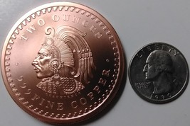 Two oz .999 Copper Cuauhtemoc - Calendario Azteca - $10.95